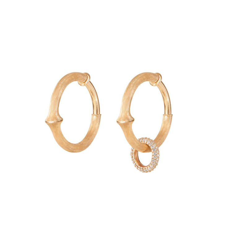 Nature Ohrring Einhänger Pavé 750 Gelbgold mit Brillanten, small