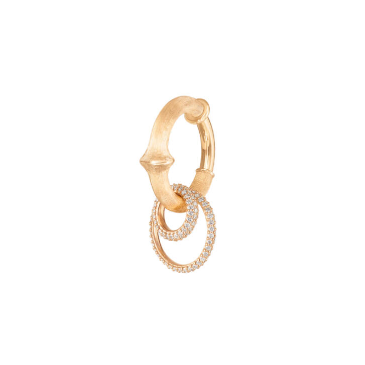 Nature Ohrring Einhänger Pavé 750 Gelbgold mit Brillanten, large