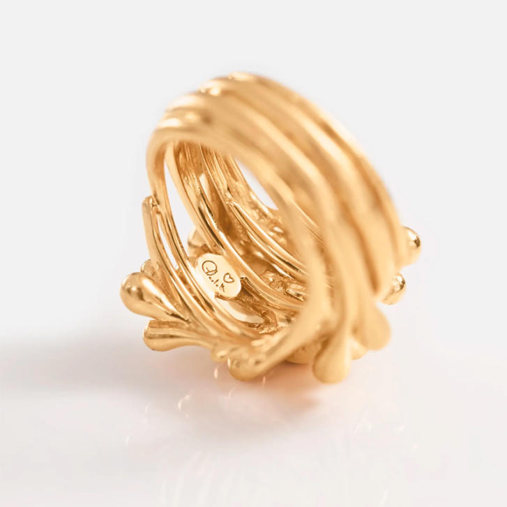 BoHo Cluster Ring 750 Gelbgold