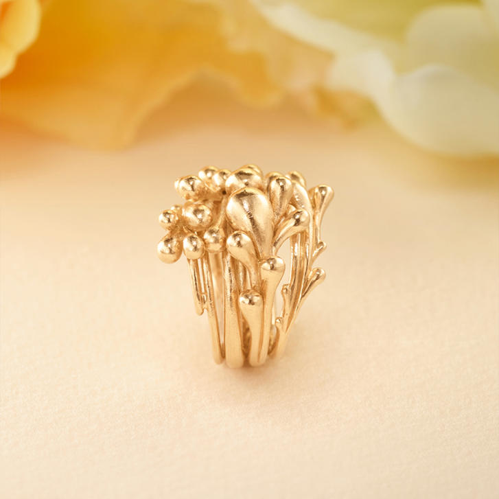 BoHo Cluster Ring 750 Gelbgold