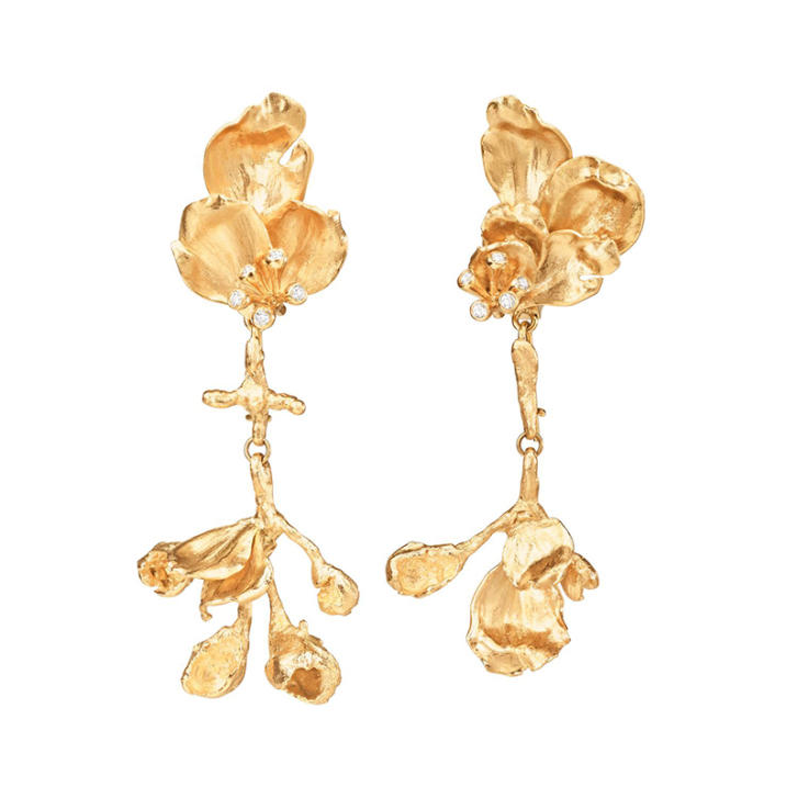Wild Rose Ohrringe 750 Gelbgold mit Brillanten