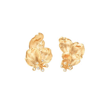 Wild Rose Ohrringe 750 Gelbgold mit Brillanten