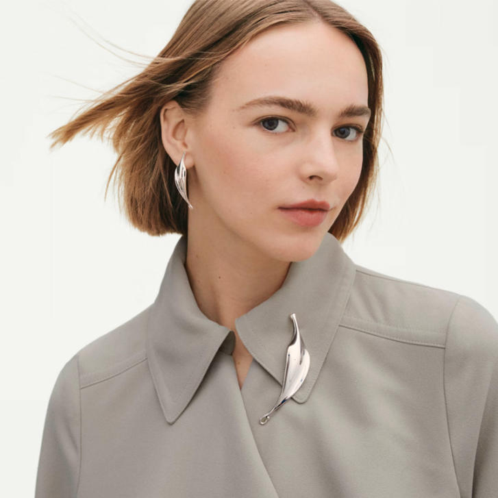 Plume Brosche 925 Silber