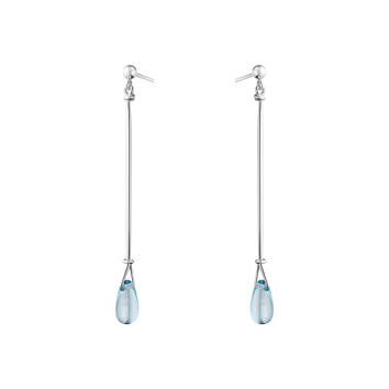 Vivianna Ohrringe 925 Silber mit blauem Topaz, lang