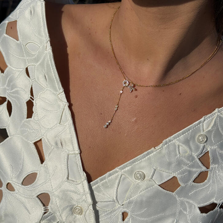 Argentum Collection Droplet Collier 750 Gelbgold mit Brillanten