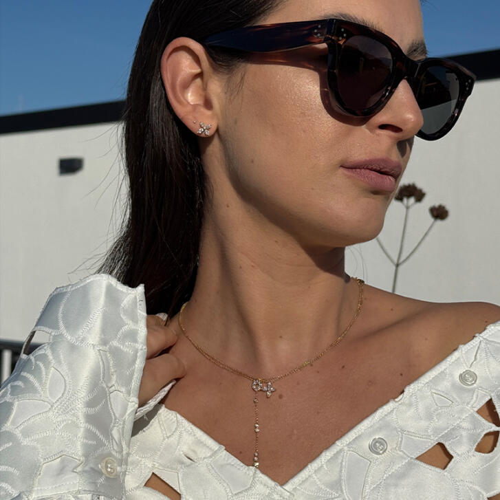 Argentum Collection Droplet Collier 750 Gelbgold mit Brillanten