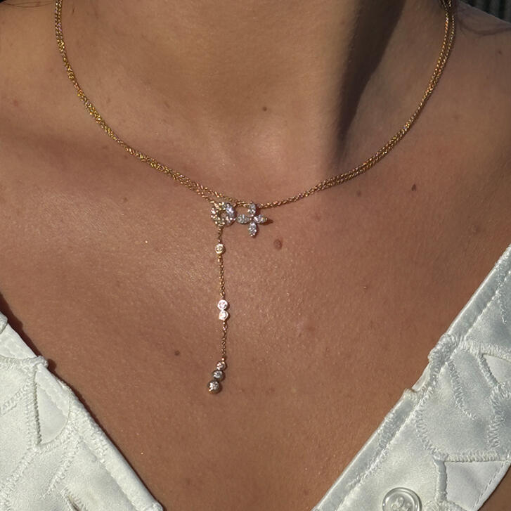 Argentum Collection Droplet Collier 750 Gelbgold mit Brillanten