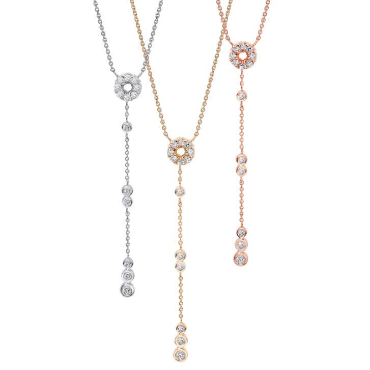 Argentum Collection Droplet Collier 750 Roségold mit Brillanten