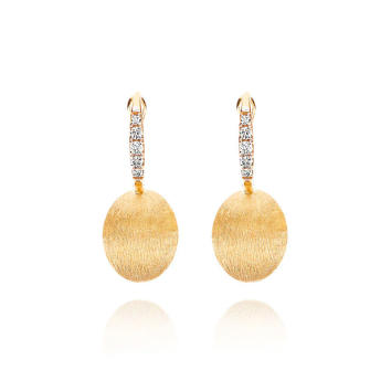 Ciliegine Ohrringe 750 Gelbgold mit Brillanten, klein