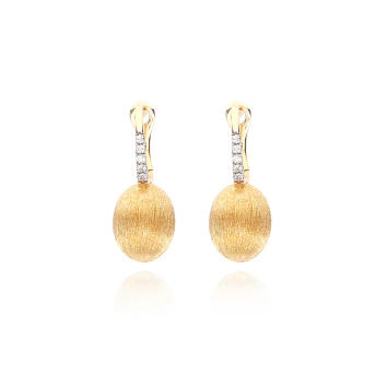 Ciliegine Ohrringe 750 Gelbgold mit Brillanten, mini