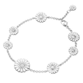Daisy Armband mit 8 Blüten 925 Silber, weiß