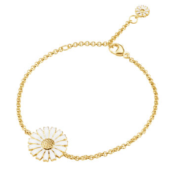 Daisy Armband 925 Silber vergoldet, weiß