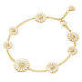 Daisy Armband mit 8 Blüten 925 Silber vergoldet, weiß