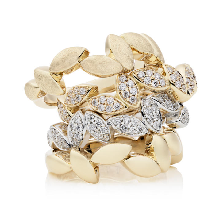 Bron Poppy Ring 750 Gelbgold