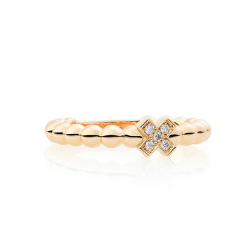 Bron Joy X Ring 750 Gelbgold mit weißen Brillanten