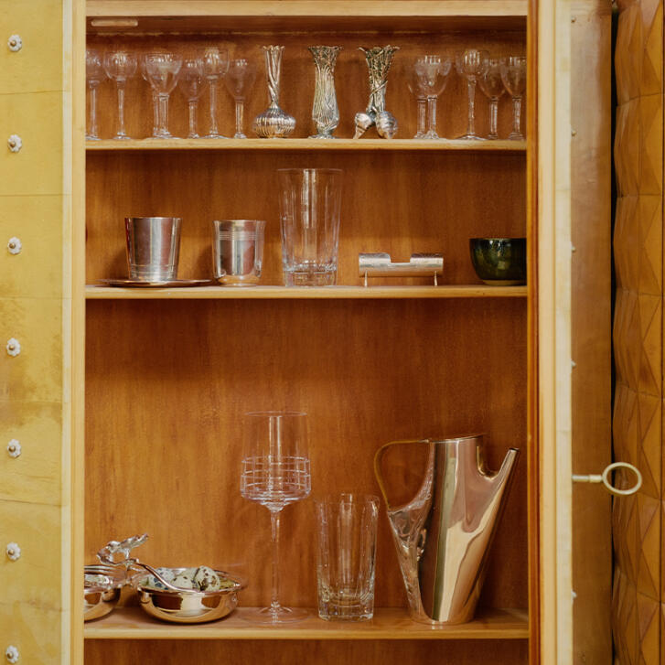 Vase Les Collections Historiques Bund Möhren, versilbert