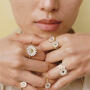 Daisy Ring 925 Silber vergoldet mit Brillanten