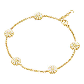 Daisy Armband mit 5 Blüten 925 Silber vergoldet,...