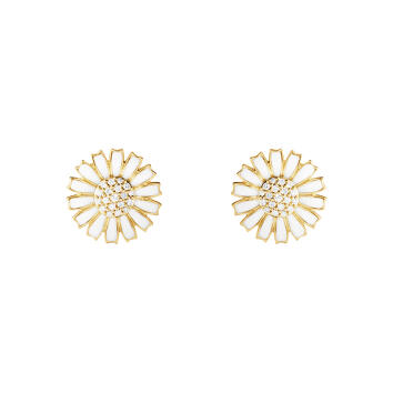 Daisy Ohrstecker 925 Silber vergoldet mit Brillanten,...