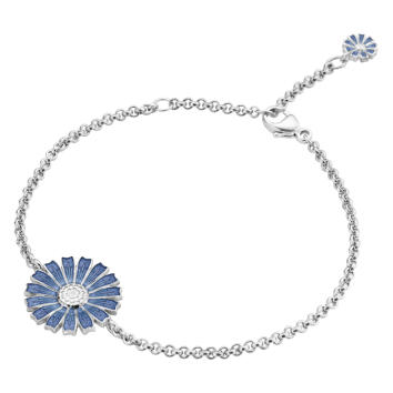 Daisy Armband 925 Silber rhodiniert, blau