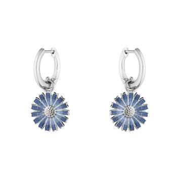 Daisy Creolen 925 Silber rhodiniert, blau