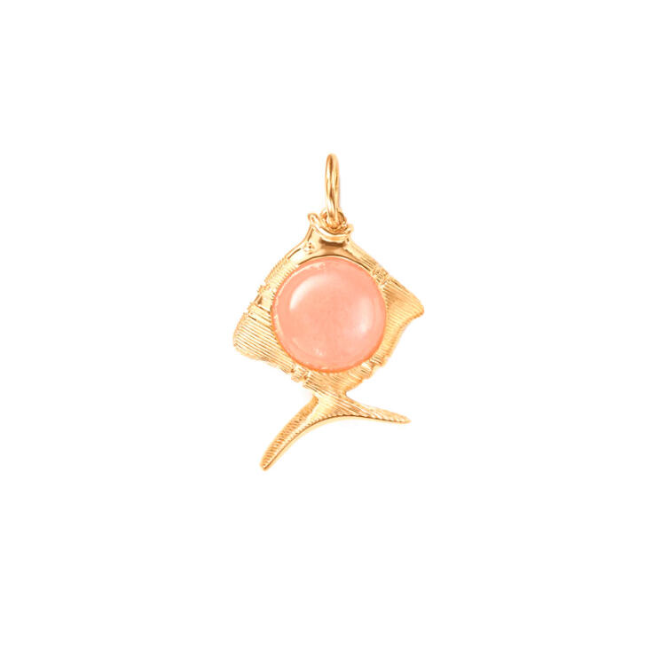 Young Fish Anhänger 750 Gelbgold mit Blush Mondstein