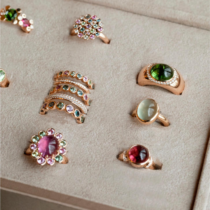Toujours Ajour Ring 750 Roségold mit rosa Tourmalin & Brillanten