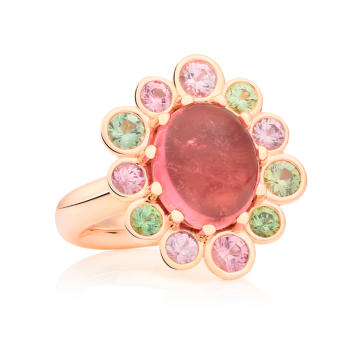 Confetti Ring 750 Roségold mit pinkem Tourmalin...