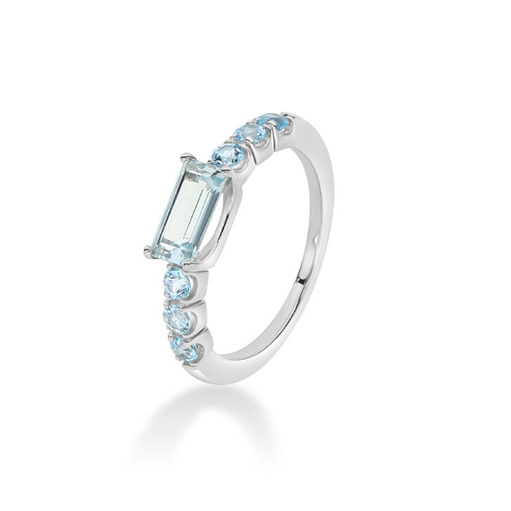 Argentum Collection Candy Ring 750 Weißgold mit Sky Blue Topas