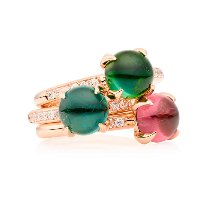 Bron Catch Ring 750 Roségold mit rosa Turmalin & Brillanten