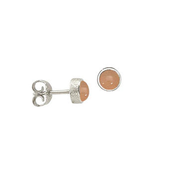 Horizon Ohrstecker 925 Silber rhodiniert mit Peach Mondstein