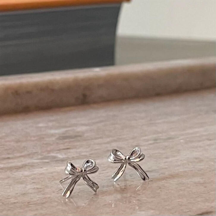 Bow Ohrstecker 925 Silber, groß