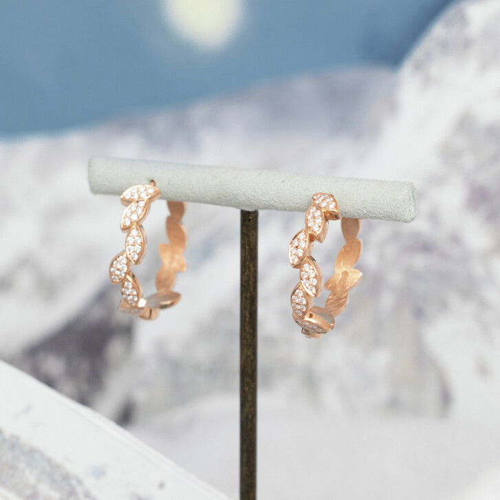 Bron Poppy Creolen 750 Roségold mit Brillanten