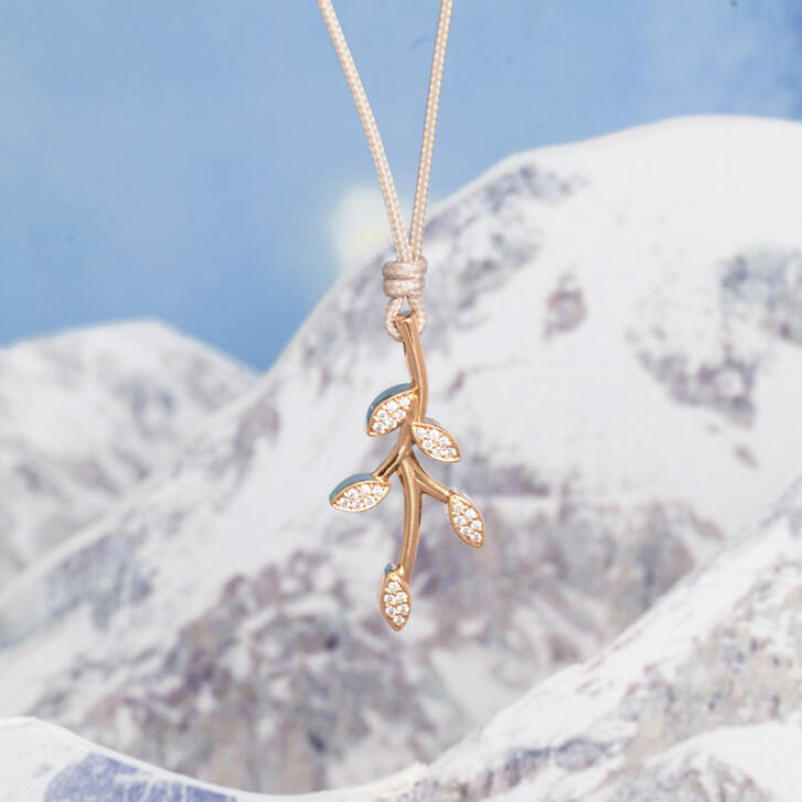 Bron Poppy Anhänger 750 Roségold mit Brillanten