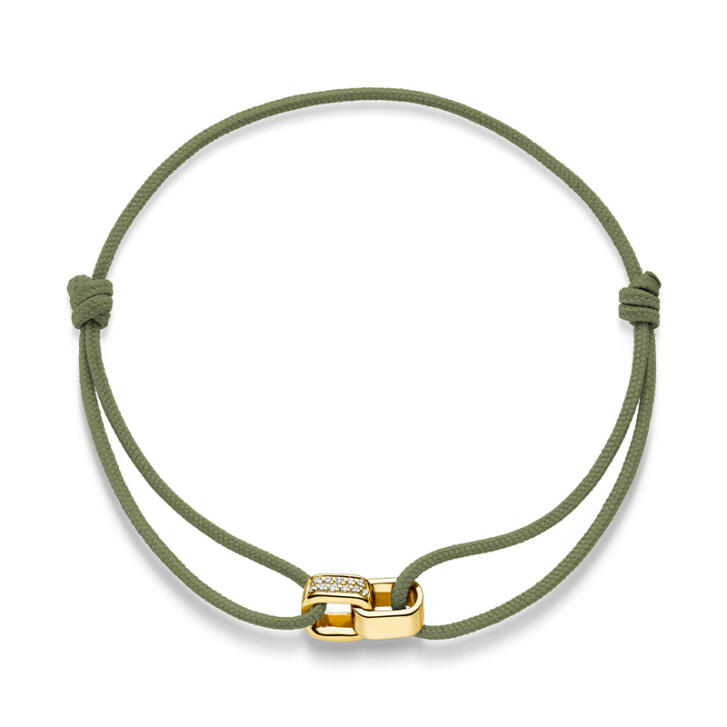 Perception Duo Armband 750 Gelbgold mit Brillanten, olive