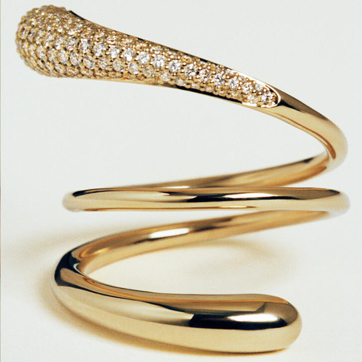 Mercy Twist Ring 750 Gelbgold mit Brillanten