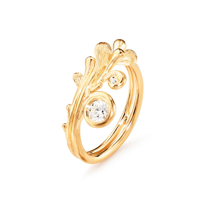 BoHo Ring 750 Gelbgold mit Brillanten
