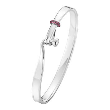 GJ Torun Armreif 925 Silber mit rosafarbenen Saphiren