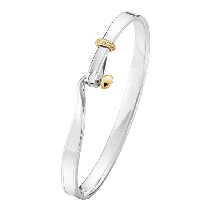 GJ Torun Armreif 750 Gelbgold & 925 Silber mit champagner Brillanten