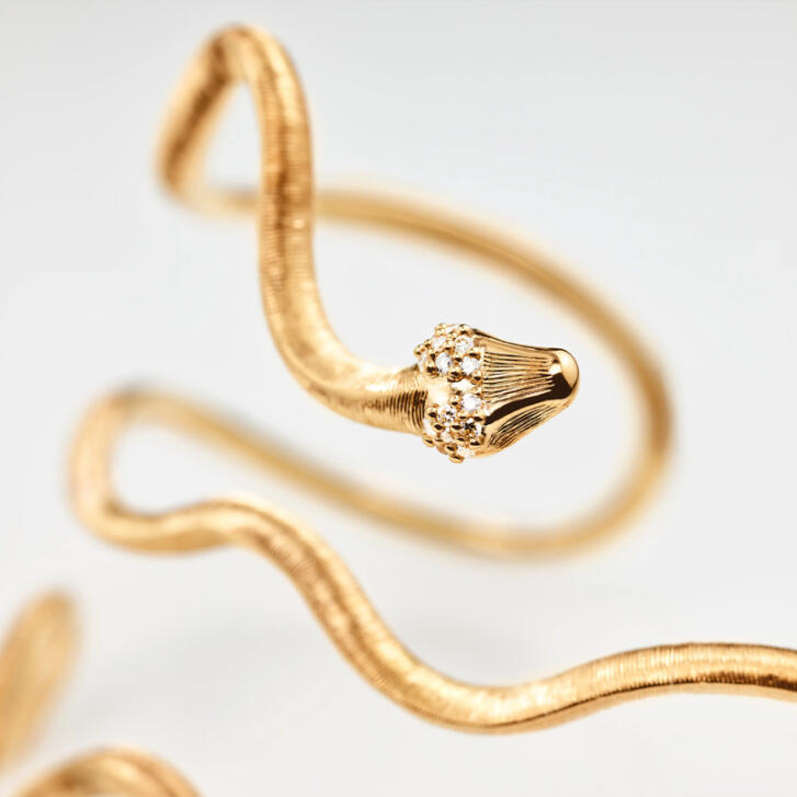 Snakes Armreif 750 Gelbgold mit Brillanten, groß