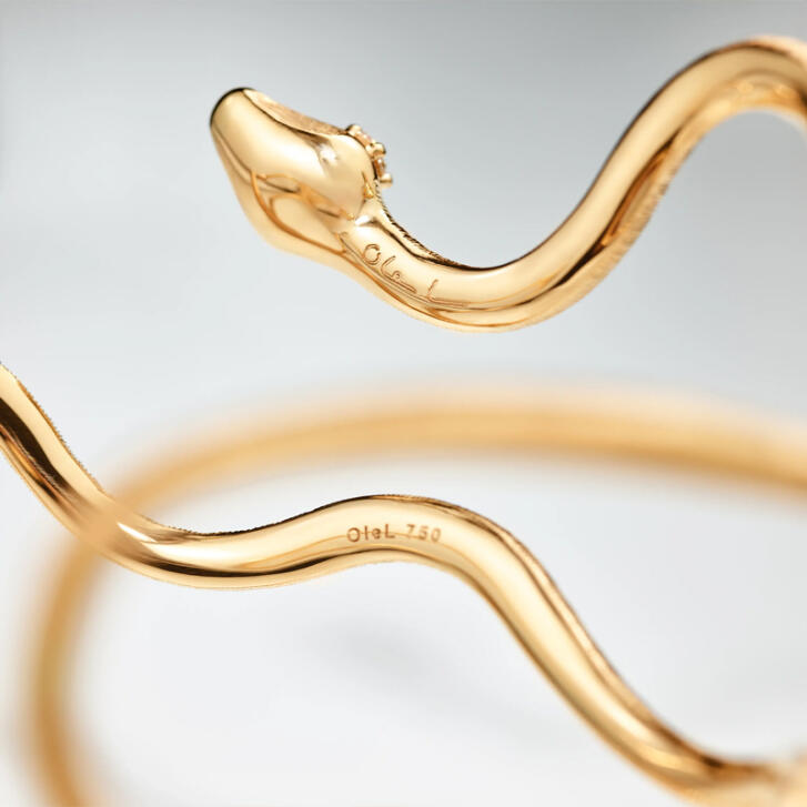 Snakes Armreif 750 Gelbgold mit Brillanten, groß