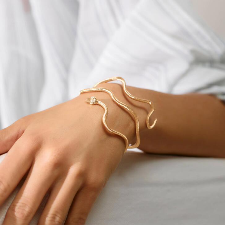 Snakes Armreif 750 Gelbgold mit Brillanten, groß