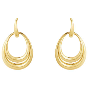 Offspring Double Ohrringe 750 Gelbgold, groß