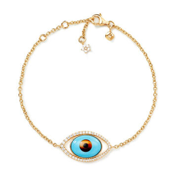 Shooting Stars Evil Eye Armband 750 Gelbgold mit...