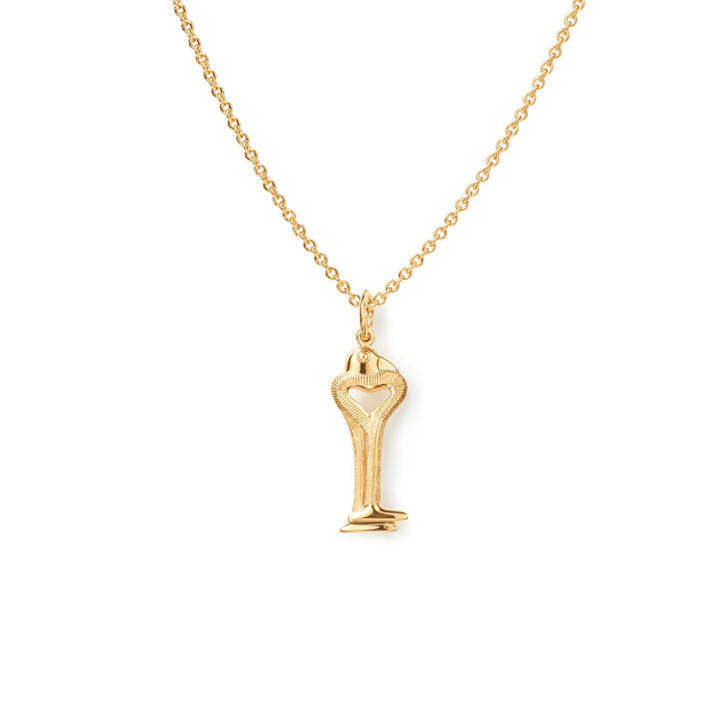 Bird Family Key t0 the Heart Charm 750 Gelbgold