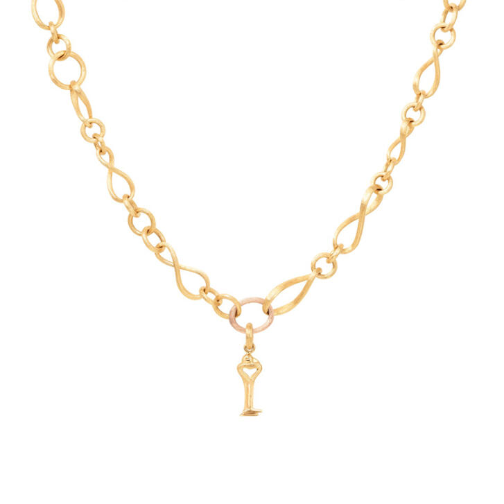 Bird Family Key t0 the Heart Charm 750 Gelbgold