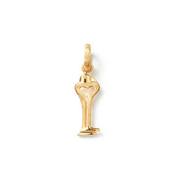 Bird Family Key t0 the Heart Charm 750 Gelbgold