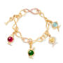 Bird Family Key t0 the Heart Charm 750 Gelbgold
