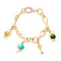 Bird Family Key t0 the Heart Charm 750 Gelbgold