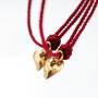 Hearts Armband 750 Gelbgold mit Magnet, bordeaux